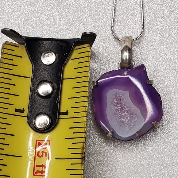 NEW Sliced Purple Colored Agate Pendant - Picture 6 of 6